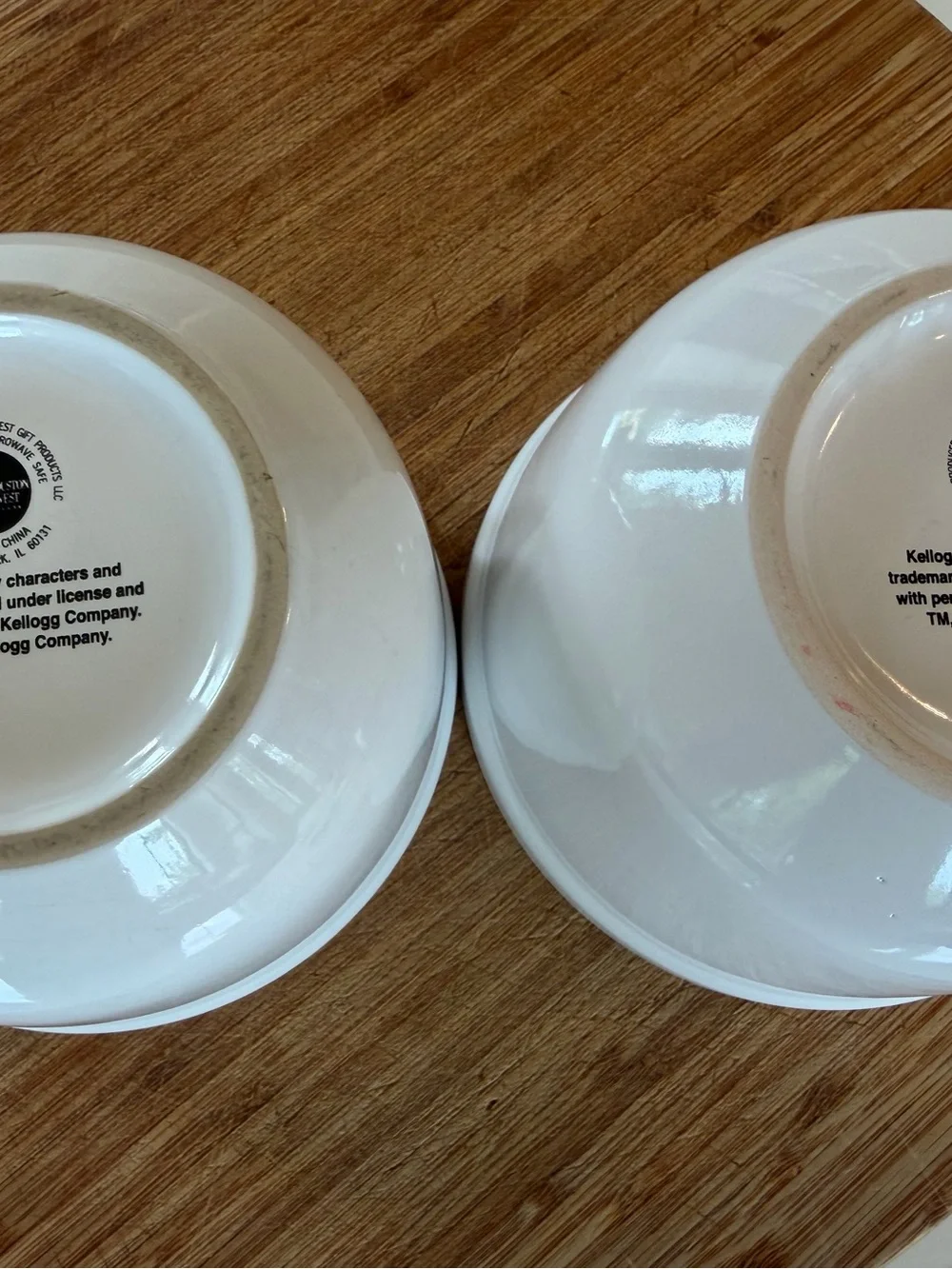 Vintage Kellogg's Ceramic Rice Krispies & Frosted Flakes Cereal Bowls (Set of 2)